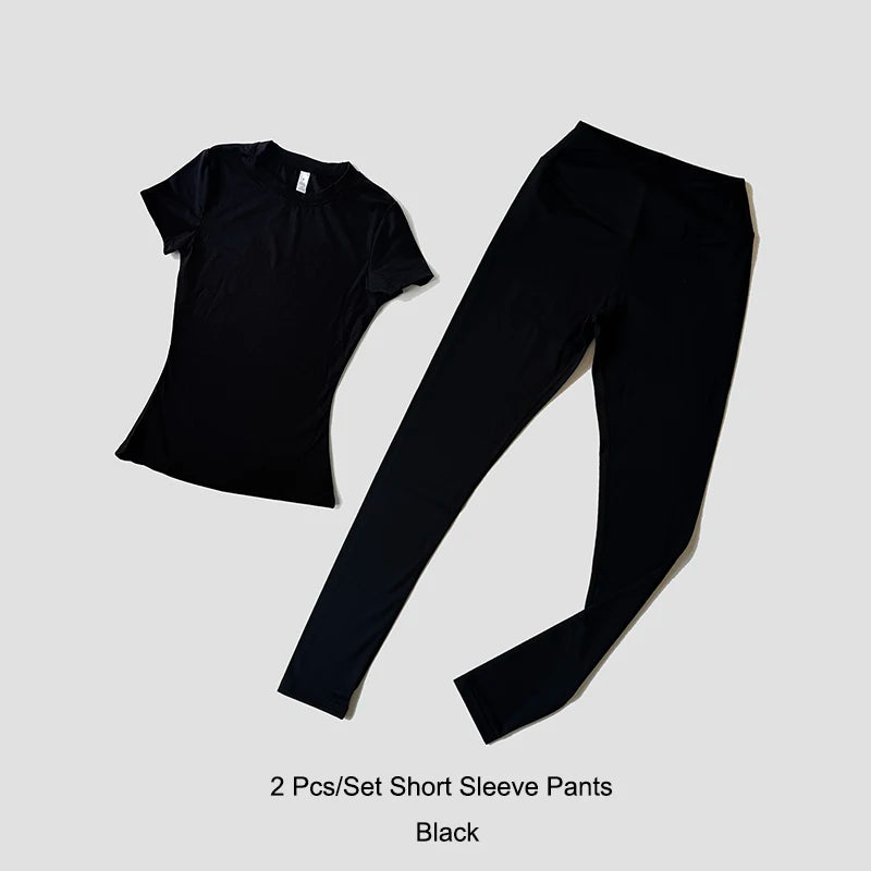 Yoga Set Women Sportswear Crop Top Legging Gym Outfit