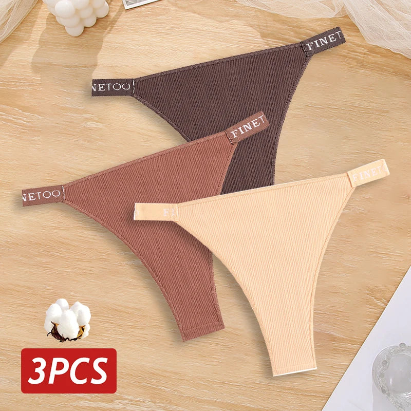 Cotton Brazilian Panties For Women Low Waist Lingerie Set