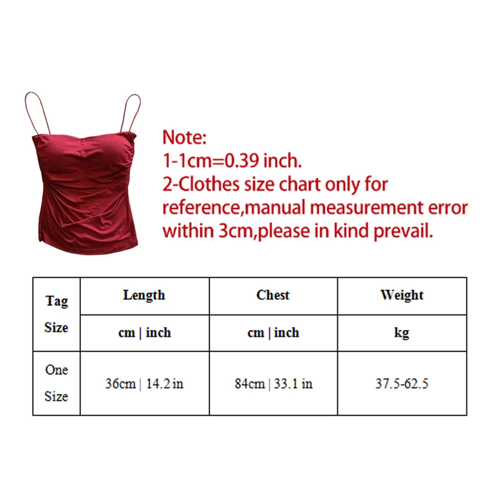 Women Summer Camisole Tank Built In Bra Spaghetti Straps