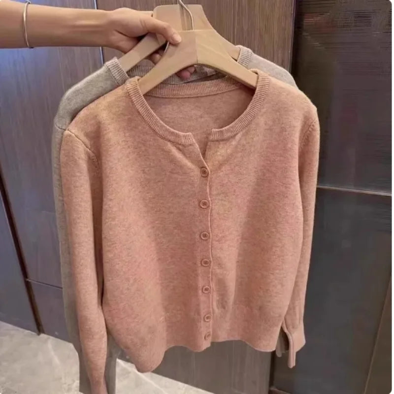 Korean Loose Knit Cashmere Fleece Sweater for Women