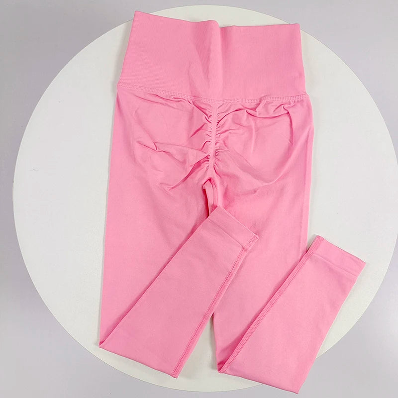 ليغينغز يوغا سلس بخصر عالٍ ورفع للصدر للنساء للياقة البدنية