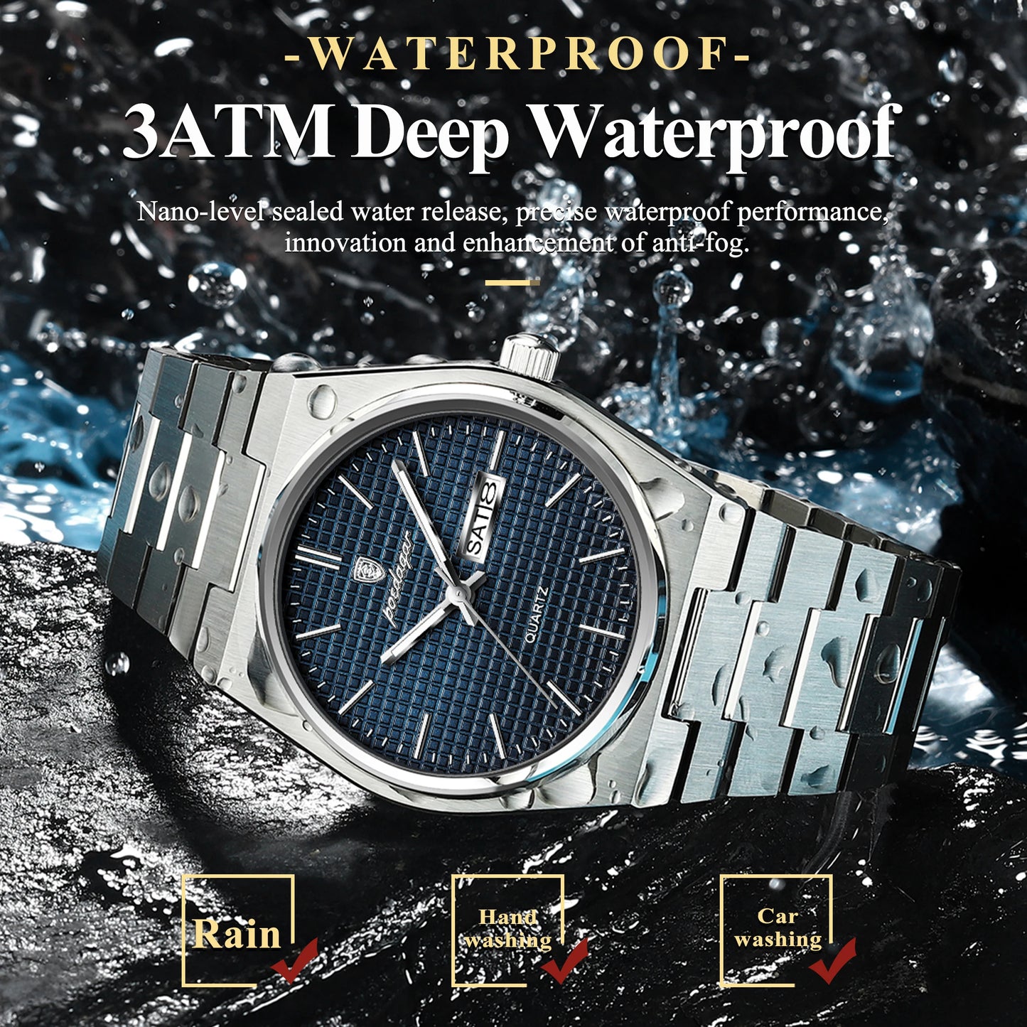 POEDAGAR Luxury Sport Military Watch Waterproof Stainless