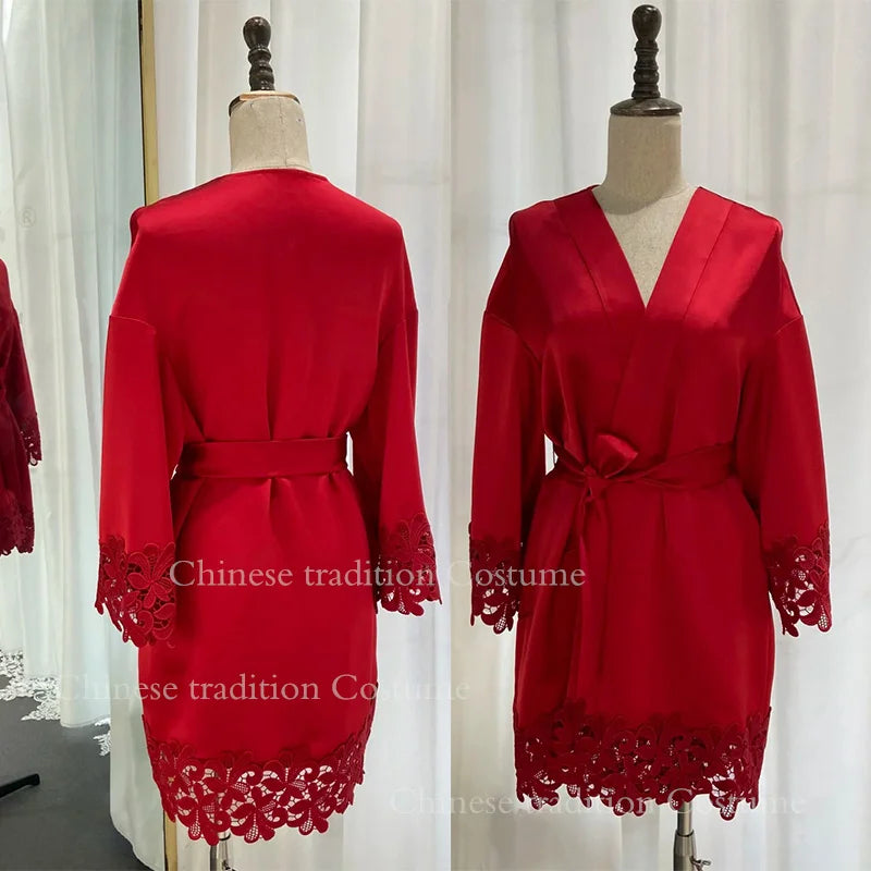 White Wedding Robe Embroidered Mother Bride Kimono Gown