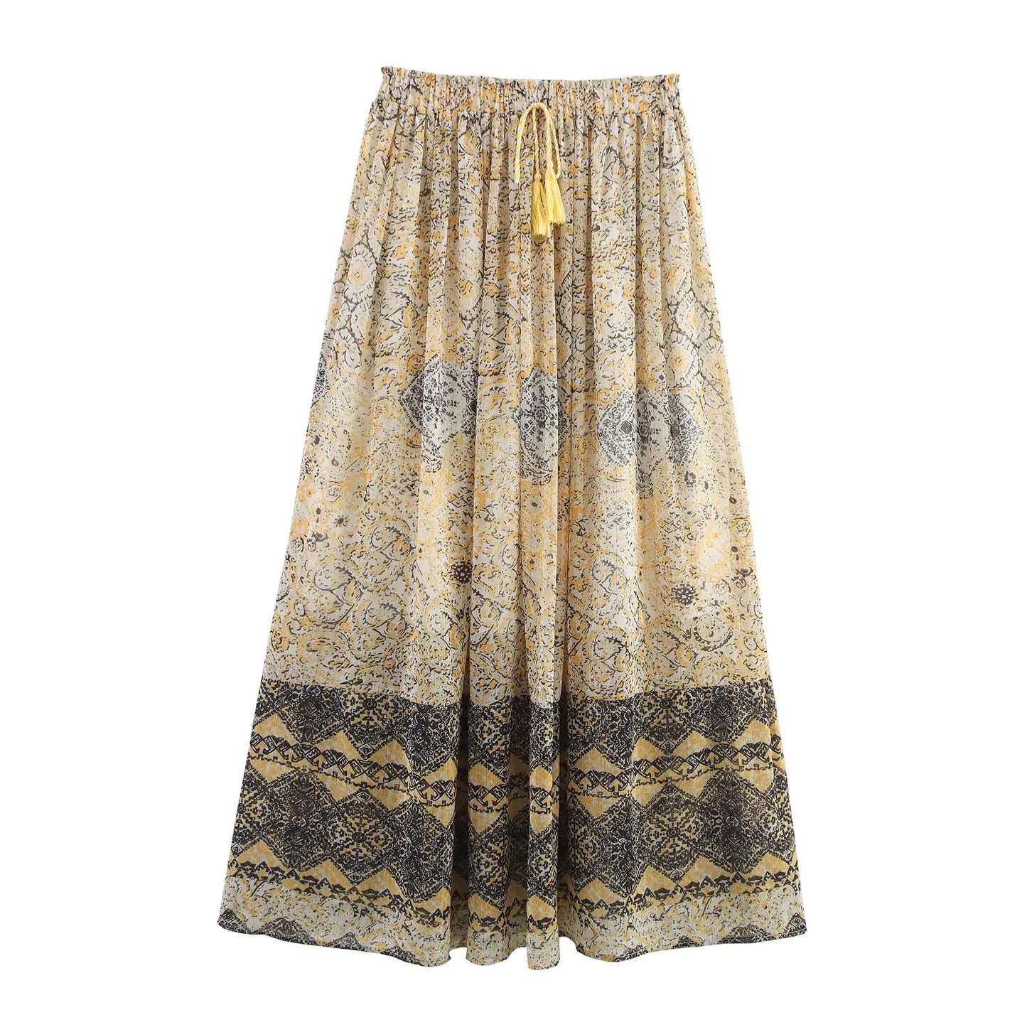 Elegant Summer Set Loose Shirt And Elastic Waist Skirt