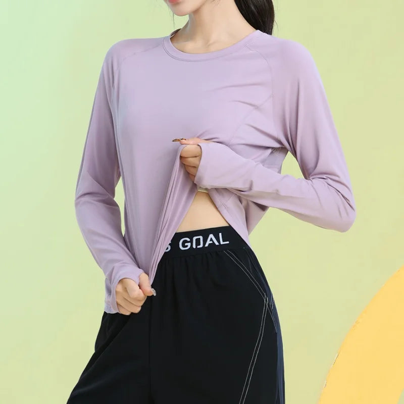 Phigeer Women Long Sleeve Yoga Tops Quick Dry Breathable