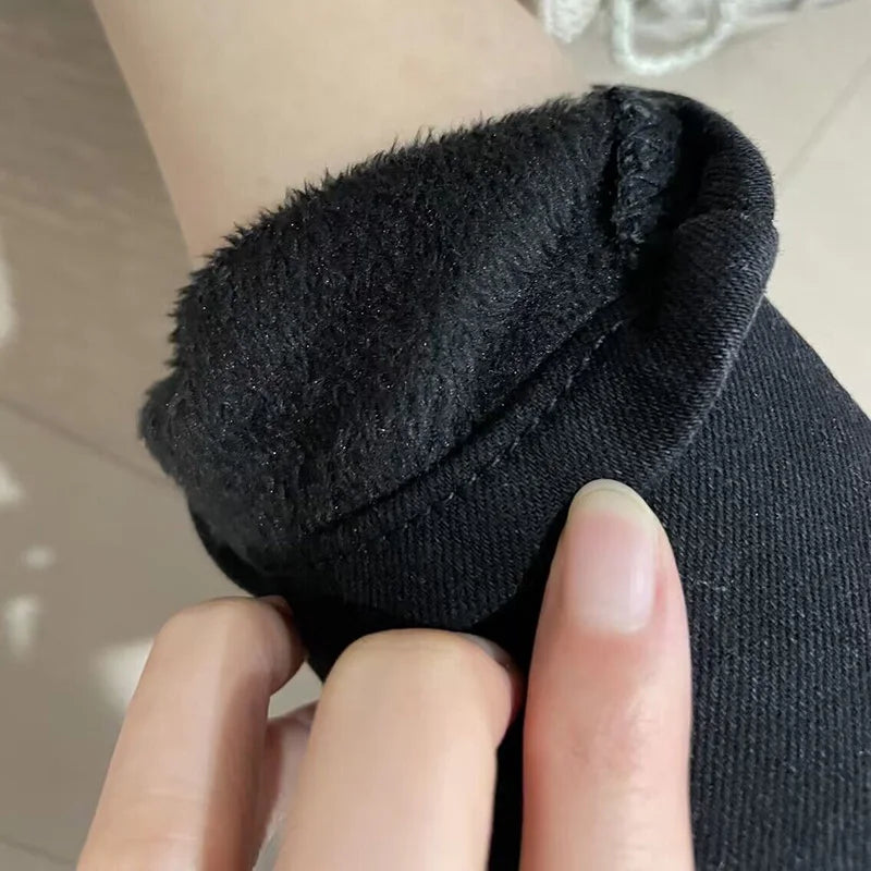 Women Thermal Skinny Jeans Winter Warm Fleece Denim Pants