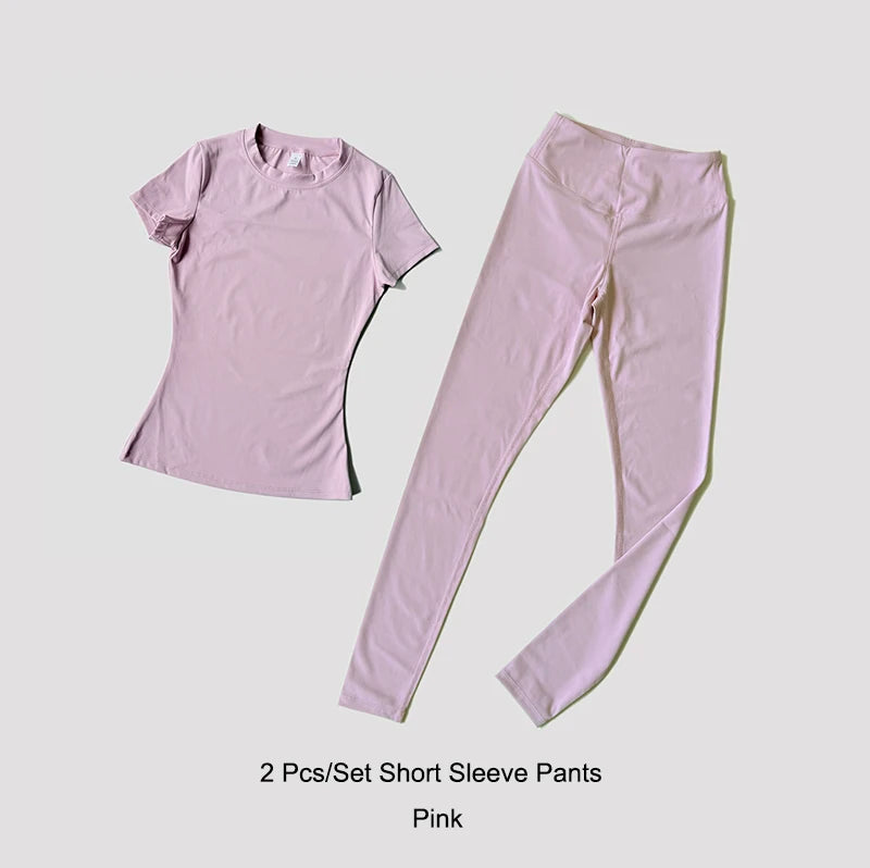 Yoga Set Women Sportswear Crop Top Legging Gym Outfit