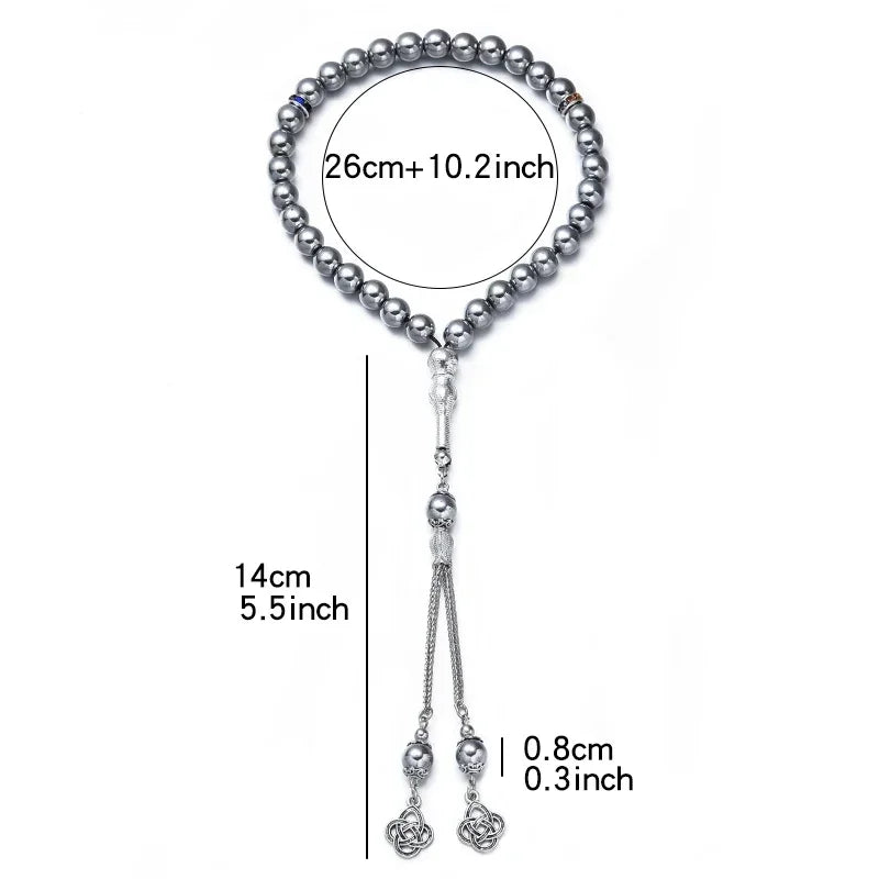 New 8 Cm 33 Black Gallstone Muslim Prayer Beads Unisex