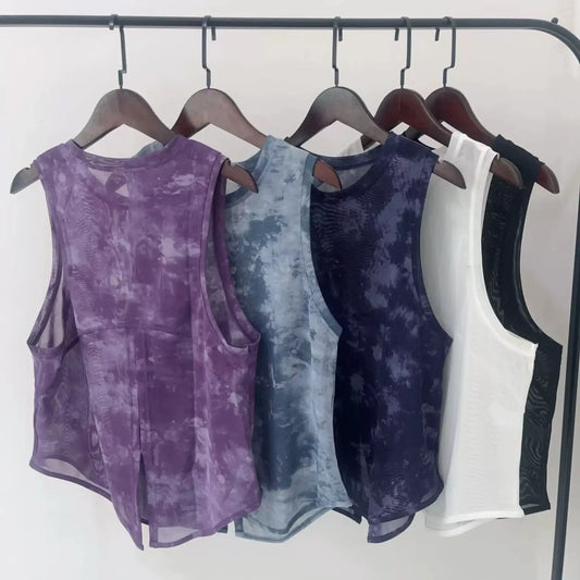 Womens Quick Dry Sports Vest Sleeveless Mesh Yoga Top