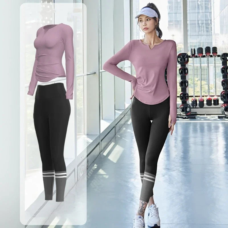 Women Gym Yoga Set Seamless Leggings Sportswear Outfit