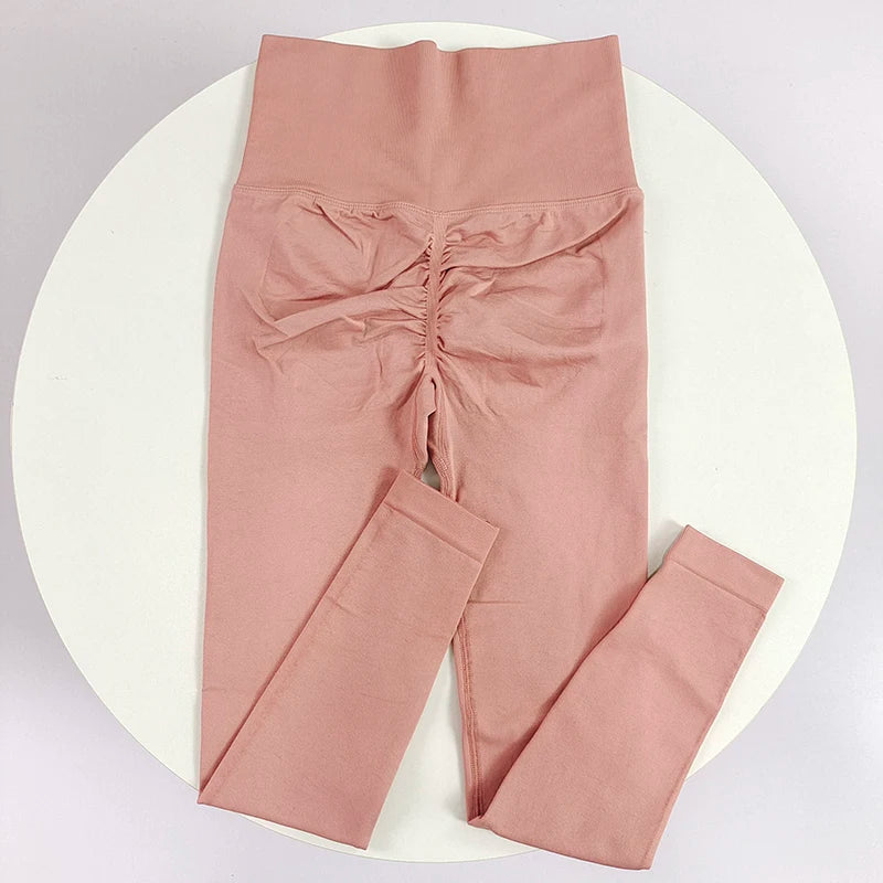 ليغينغز يوغا سلس بخصر عالٍ ورفع للصدر للنساء للياقة البدنية