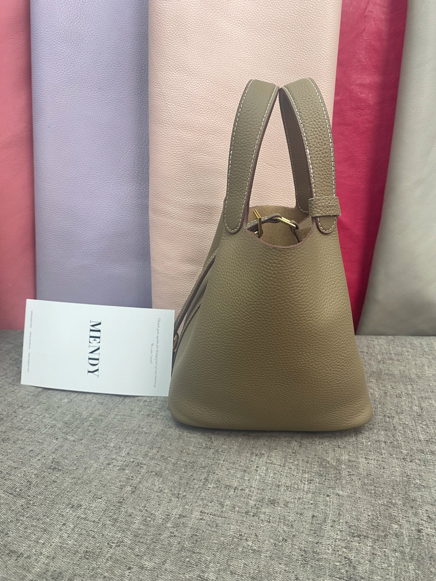 Mendy Mini Bucket Bag Women Genuine Leather Crossbody