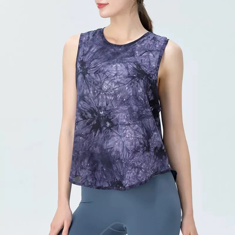 Womens Quick Dry Sports Vest Sleeveless Mesh Yoga Top