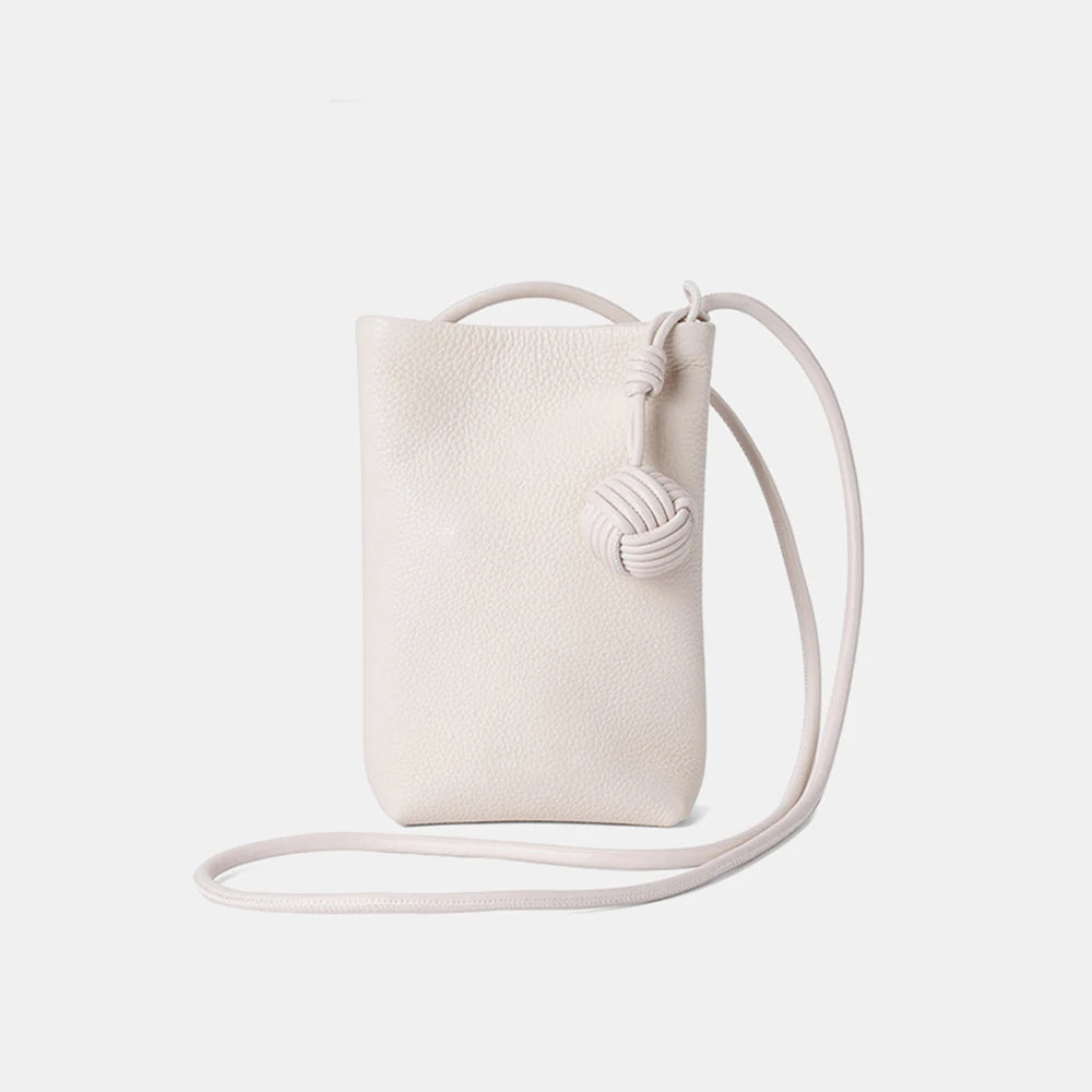 Genuine Leather Crossbody Bag Custom Initials Handwoven