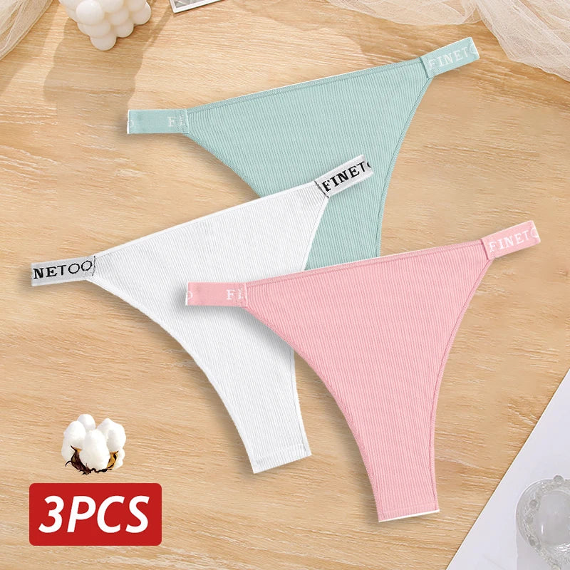 Cotton Brazilian Panties For Women Low Waist Lingerie Set