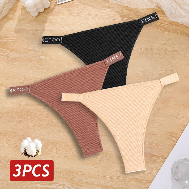 Cotton Brazilian Panties For Women Low Waist Lingerie Set