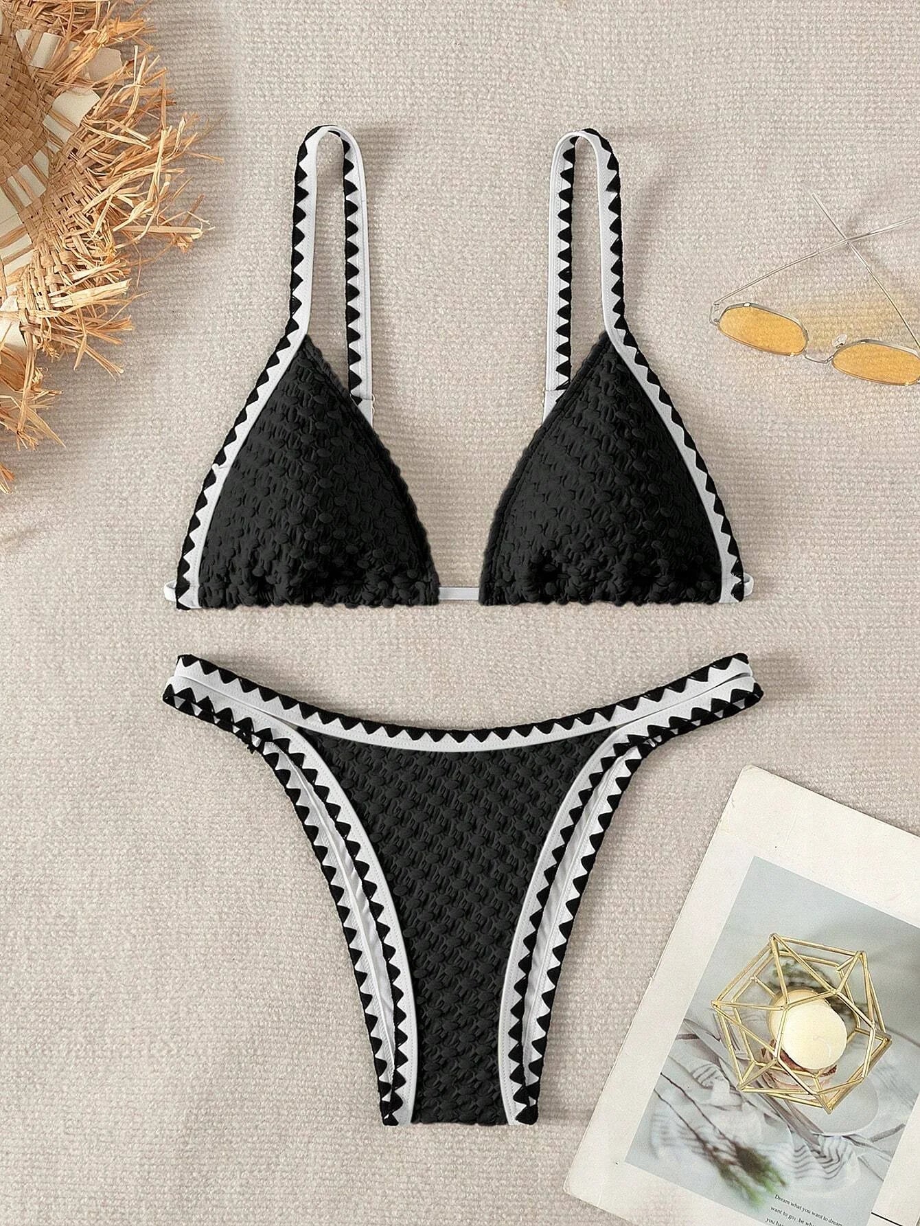 Triangle Bikini Set Strappy Swimsuit Women Beachwear 2025