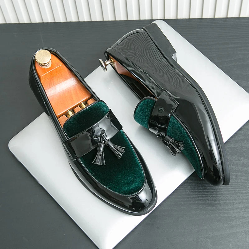 Mens Tassel Leather Loafers Formal Dress Shoes Wedding