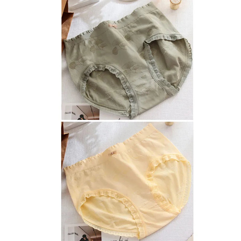 2 Pack Lace Wavy Trim Panties Womens Comfort Underwear