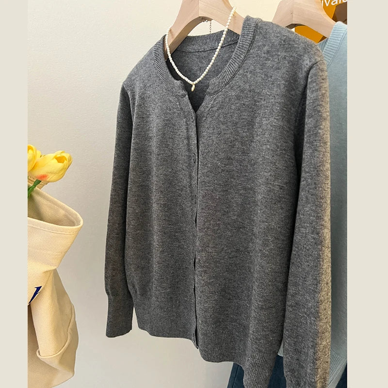 Korean Loose Knit Cashmere Fleece Sweater for Women