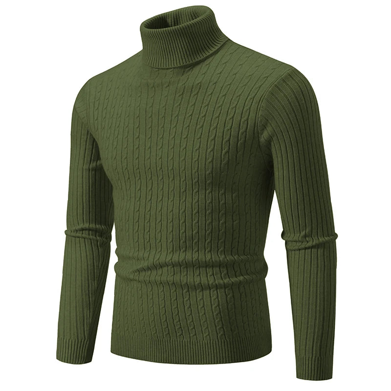 New Mens High Neck Sweater Woolen Turtleneck Pullover Winter