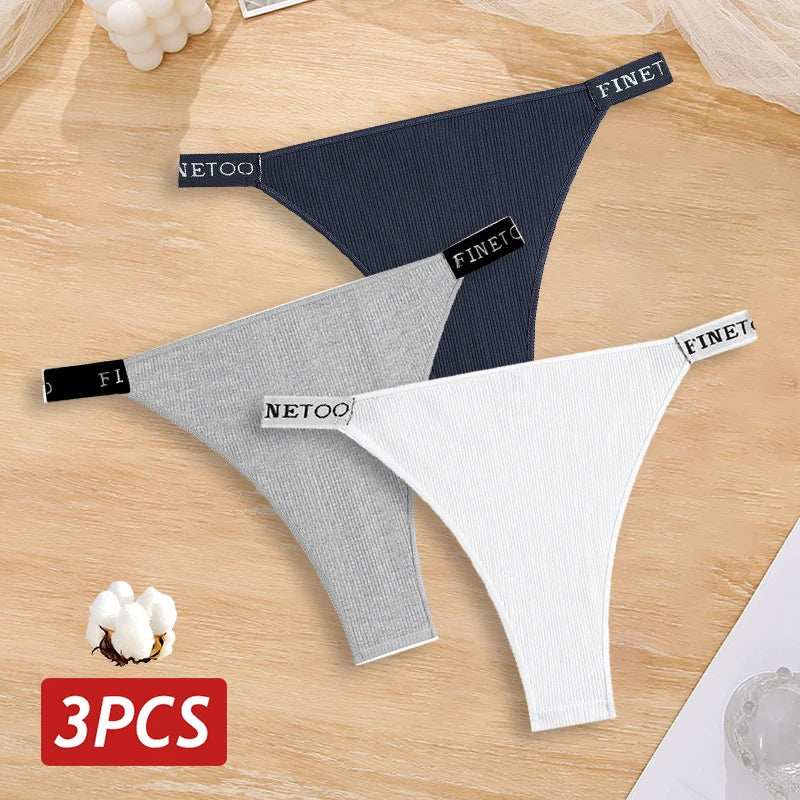 Cotton Brazilian Panties For Women Low Waist Lingerie Set