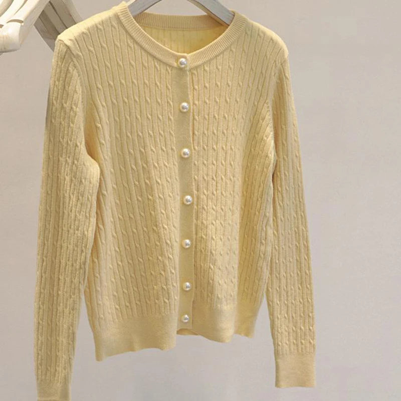 Elegant Long Sleeve Knitwear Cardigan For Women Winter