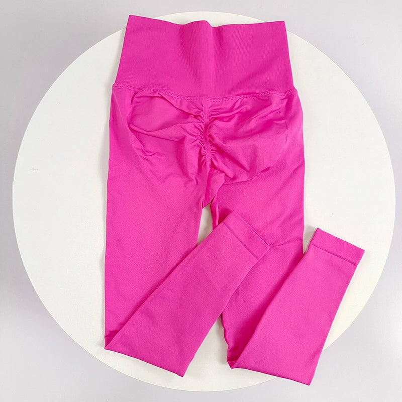 ليغينغز يوغا سلس بخصر عالٍ ورفع للصدر للنساء للياقة البدنية