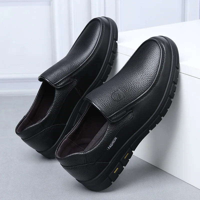 Genuine Leather Handmade Shoes For Men Flat Platform