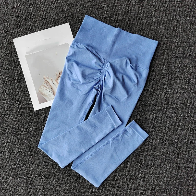 ليغينغز يوغا سلس بخصر عالٍ ورفع للصدر للنساء للياقة البدنية