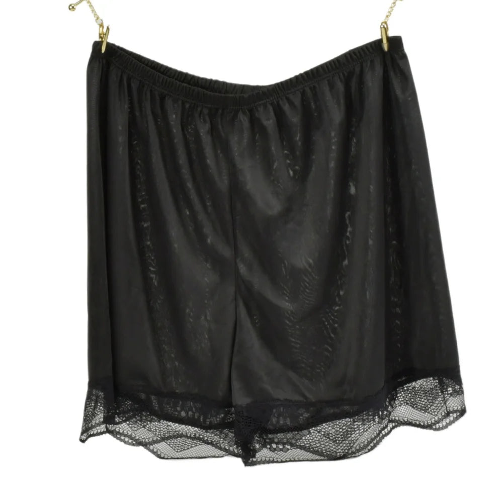 Womens Silk Sleep Shorts Breathable Pajama With Lace Trim