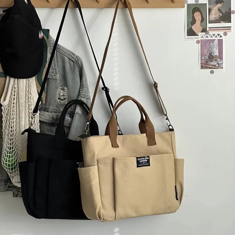 Urban Minimalist Canvas Tote For Female Students Everyday