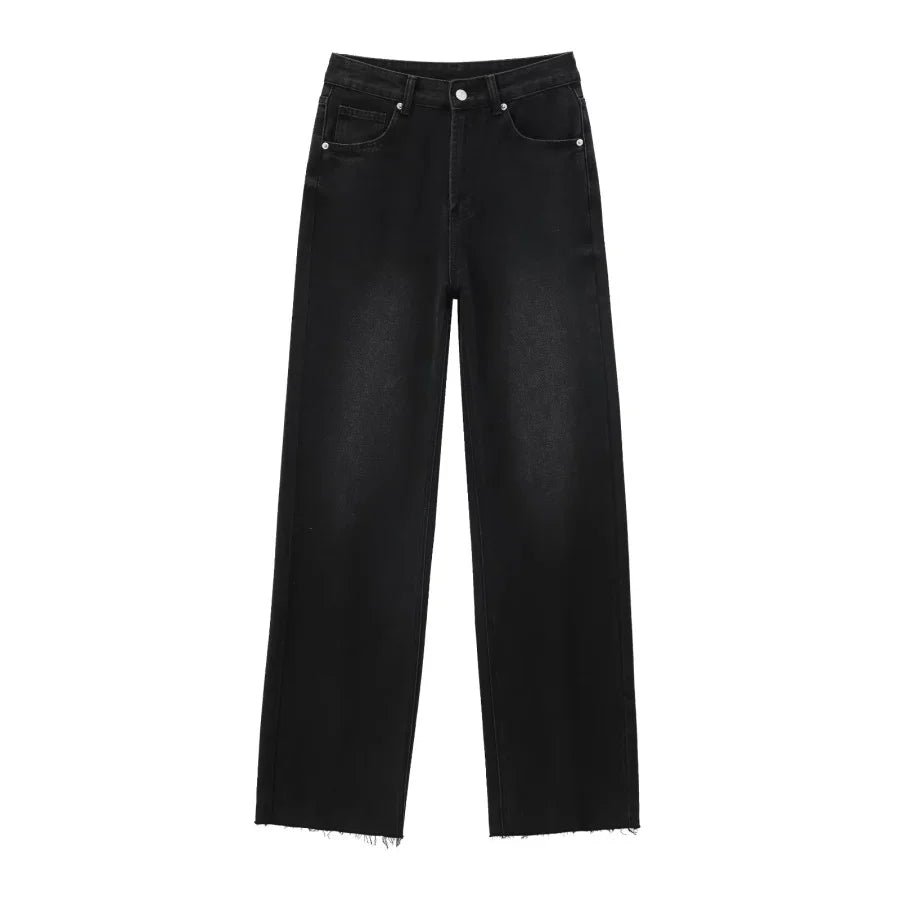 Traf Wide Leg High Waisted Jeans For Women Five Pockets