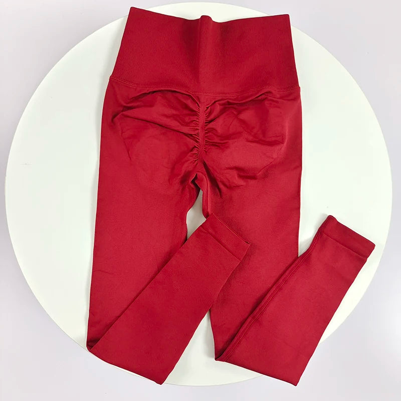 ليغينغز يوغا سلس بخصر عالٍ ورفع للصدر للنساء للياقة البدنية