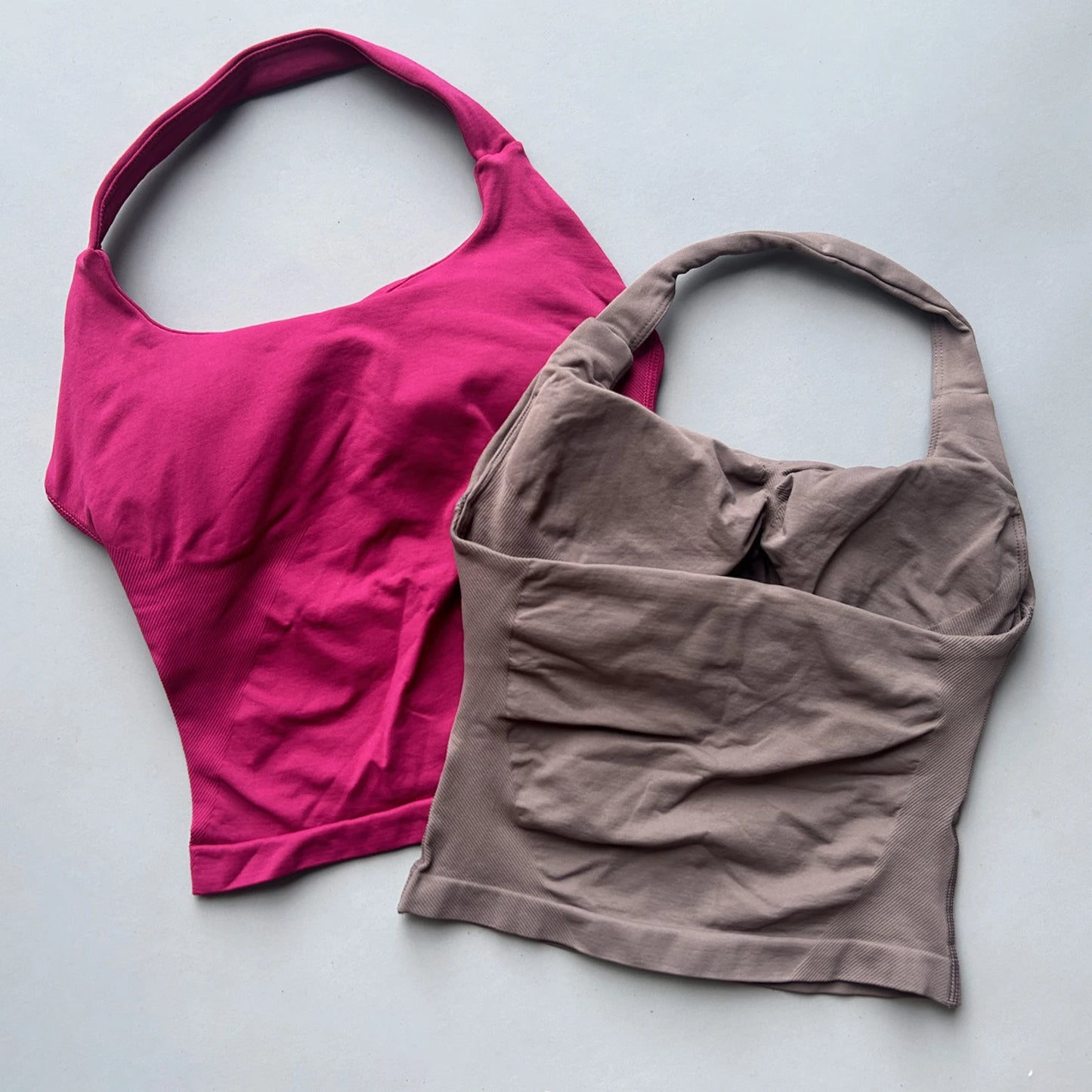 No Logo Womens Halter Top And Shorts Yoga Set Activewear